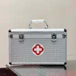 first aid box kit with medical supplies for emergency use