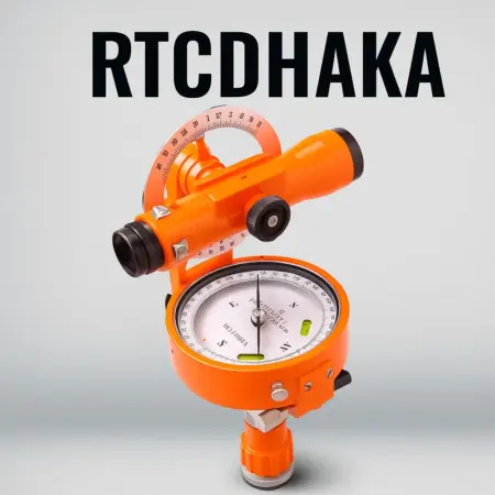 DQL-16Z Theodolite Compass – precision optical surveying instrument with integrated compass, orange body, and leveling bubble for engineering and geological measurement, available at RTCDHAKA.”