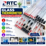 RTC glass thermometer with red and black liquid for laboratory and industrial use