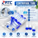 RTC centrifuge tube with conical bottom and blue screw cap