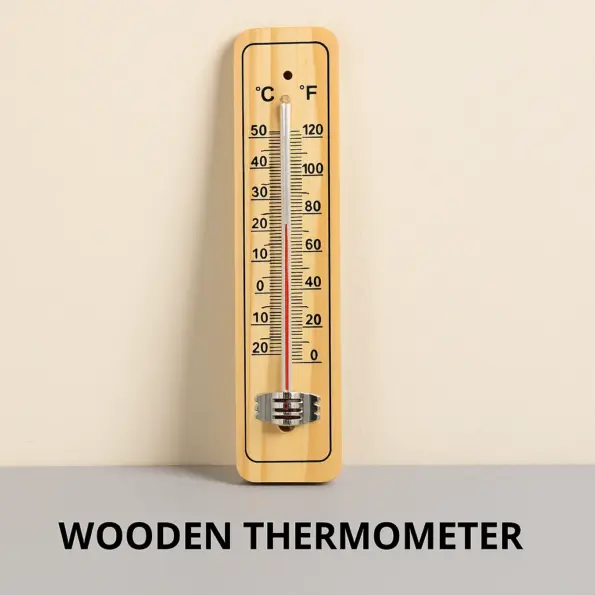 Wooden Wall-Mounted Thermometer 1 Wooden Thermometer 2