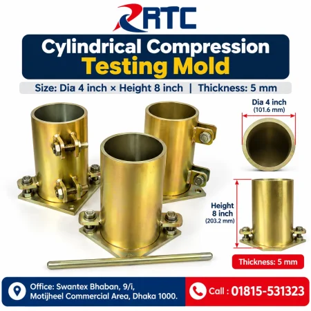 Cylindrical Compression Testing Mold Dia 4 inch Height 8 inch Thickness 5 mm