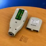 AS932 coating thickness meter display showing paint thickness reading