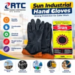 Sun industrial hand gloves with rough surface for chemical and industrial work