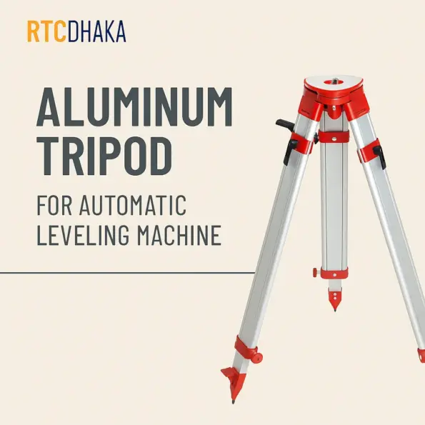ALUMINUM Tripod For AUTOMATIC LEVELING MACHINE 1 Aluminum Tripod stand for Automatic Leveling Machine and Survey Equipment, adjustable and durable, available at RTCDHAKA.”
