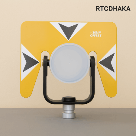 “0–30 mm Offset Big Surveying Prism full set with metal target plate and mounting accessories, designed for total stations, available at RTCDHAKA.”