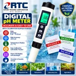 Digital pH meter with calibration buffer powder for water testing
