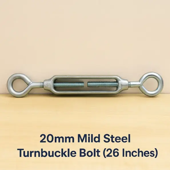 20mm Mild Steel Turnbuckle Bolt (26 Inches) | Heavy-Duty Adjustable Connector – RTC Dhaka 1 Mild