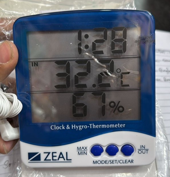 zeal digital thermometer, hygrometer, clock