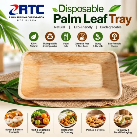 RTC disposable palm leaf tray – natural biodegradable food serving tray