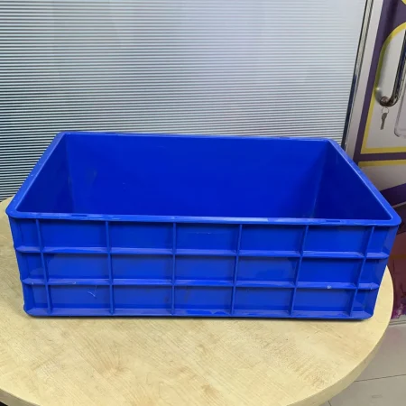 Blue Heavy Duty Plastic Tray 23.80 x 15.76 x 7.5 Inches for Industrial Storage