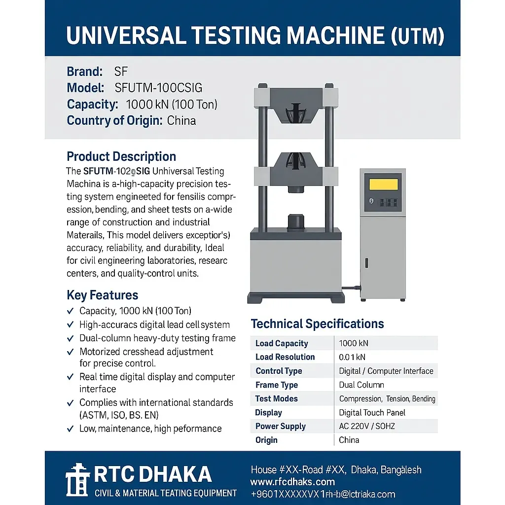 Metrix Utg Machine Digital Universal Testing Machine (UTM) - RTC Dhaka