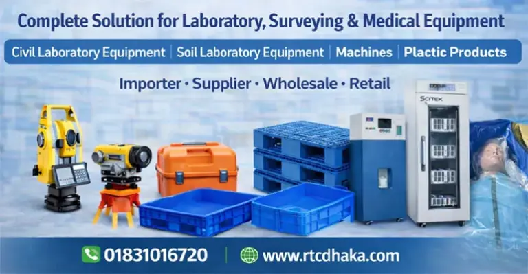 RTC Dhaka civil laboratory equipment, soil testing lab equipment, surveying machines, plastic products and nursing training model supplier in Bangladesh