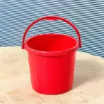 red plastic bucket 3 liter with strong handle for household use in Bangladesh