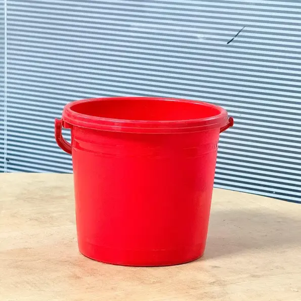 red plastic bucket 3 liter with strong handle for household use in Bangladesh