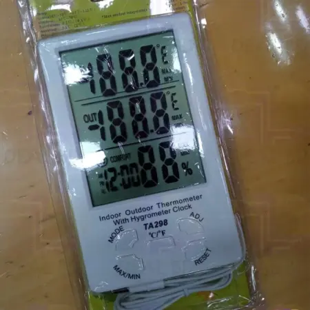 TA298 indoor outdoor digital thermometer hygrometer clock with humidity display