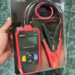 UNI-T UT673A digital battery tester with clamp cables for car battery testing