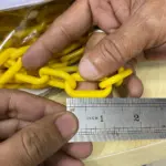 Plastic safety chain 6mm yellow roll 20 meter for barrier and safety use