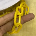 Plastic safety chain 6mm yellow roll 20 meter for barrier and safety use