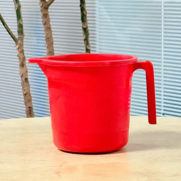 Plastic Water Jug BD Red Measuring Mug with Handle