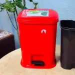 20L pedal dust bin BD red plastic foot operated waste bin