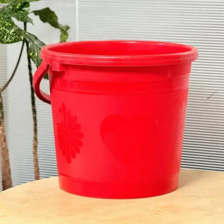 Plastic Bucket BD Red Heavy Duty Water Bucket with Handle