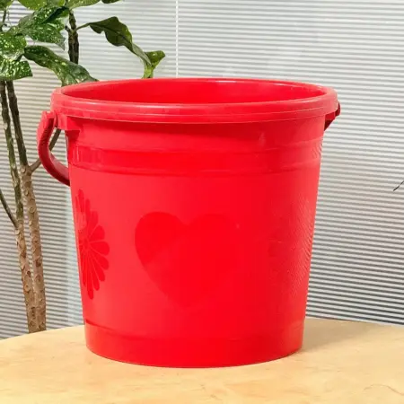 Plastic Bucket BD Red Heavy Duty Water Bucket with Handle