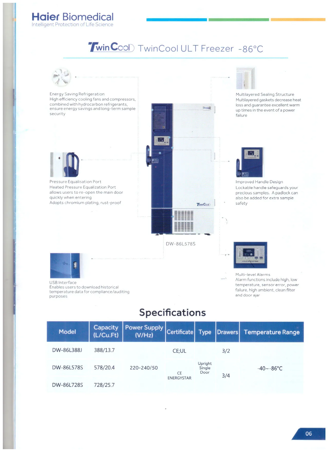 Haier -86C ultra low temperature freezer 388 liter Bangladesh