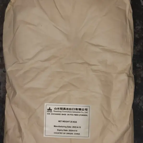 Ion Exchange Polymer Powder 25Kg Bag for Water Treatment and Industrial Applications