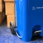 120 Liter Plastic Wheelie Bin Side View with Wheels