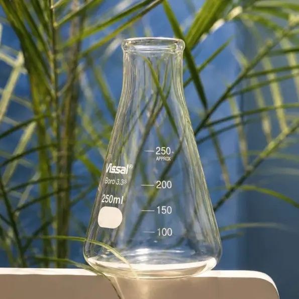 250ml laboratory Erlenmeyer flask with measurement scale