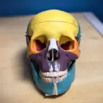 XC-104C human skull model side view with colored bones