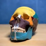 XC-104C life-size skull with colored bones anatomical model