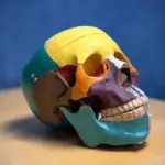 XC-104C colored skull anatomical model front view