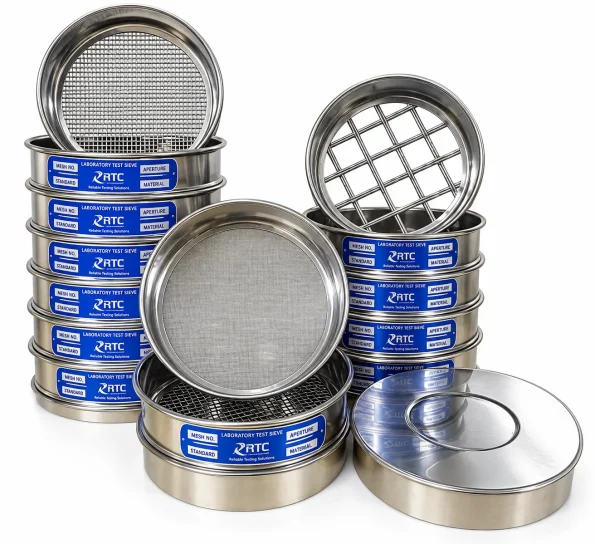 Laboratory test sieves for particle size analysis