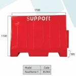 Red Support Barrier for industrial safety and traffic control