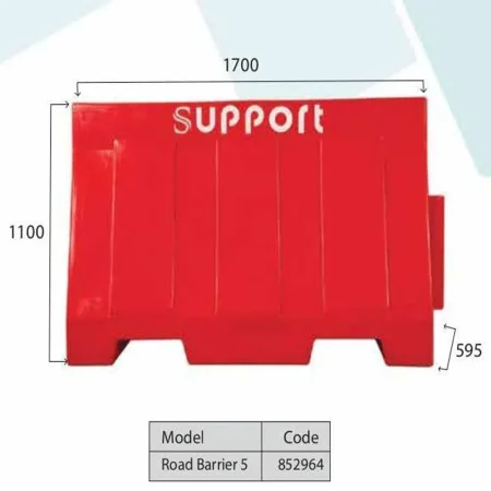 Red Support Barrier for industrial safety and traffic control