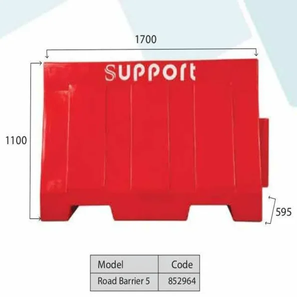 Red Support Barrier for industrial safety and traffic control