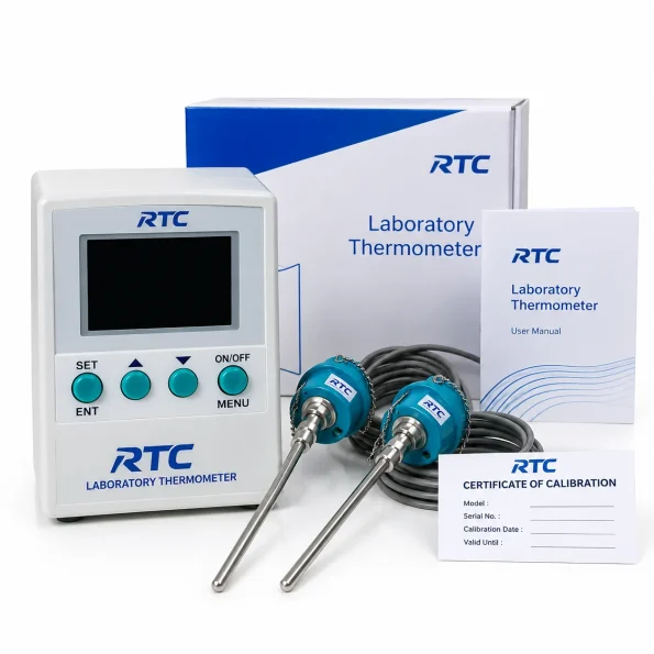 Laboratory thermometer with temperature probes