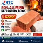 50% Alumina Refractory Brick 1400°C Heat Resistant Made in China