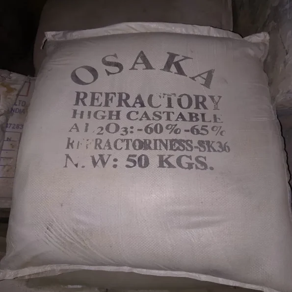 Osaka High Alumina Refractory Castable 60–65% Al2O3 SK-36 50kg