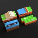 3D Printed Crust Plate Tectonic Boundary Model Set Geology Structure Teaching Demonstration Tool for Geography Class