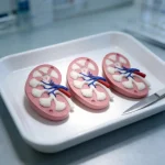 3D Printed Human Kidney Cross Section Anatomy Model Color Coded Renal Vessel Structure Demonstration Model