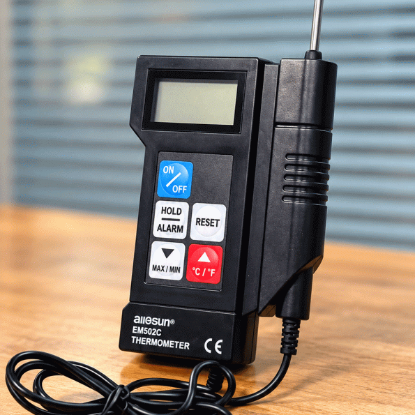 Allosun EM502C Thermometer with Stainless Steel Probe