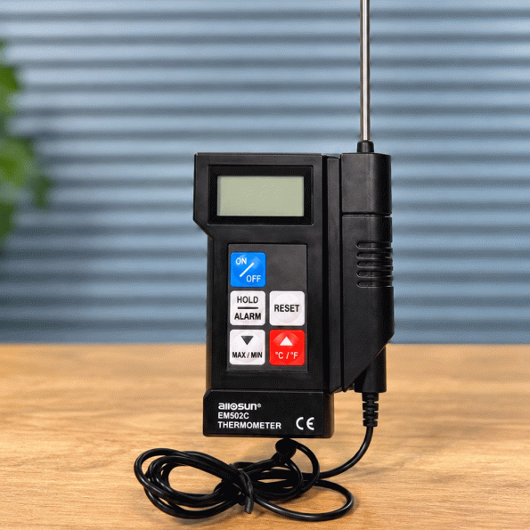 Allosun EM502C Thermometer with User Manual and Probe