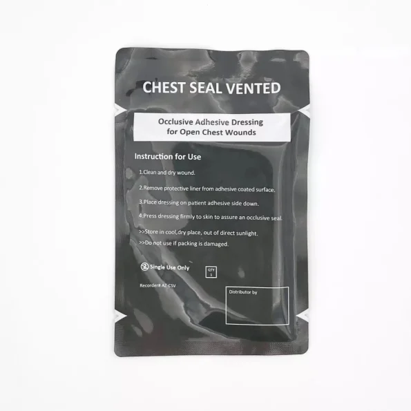 Chest Seal Hydrocolloid Dressing, Emergency Chest Sealing Patch for First Aid Training Outdoor Rescue