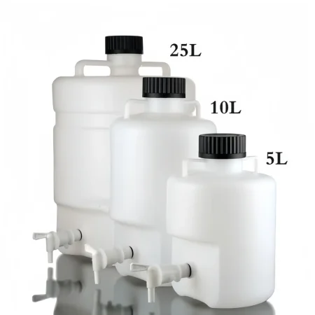 Custom 5L-25L Laboratory Stopcock Storage Chemical Acid and Alkali Resistance HDPE PP Stopcock Carboy Bucket Aspirator Bottle