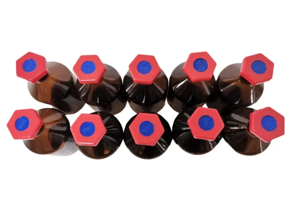 Custom Wholesale Lab Sample Chemical Pharmaceutical 250ml Brown Transparent Red Screw Cap Glassware Glass Reagent Bottles
