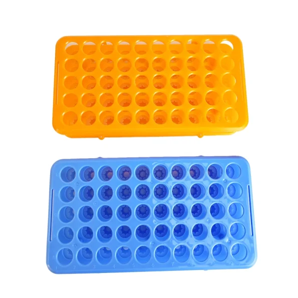 Customized Laboratory 50 Well 10-18mm Plastic Multifunction Round Holes Test Tube Holder Rack for Different Size Tube Display