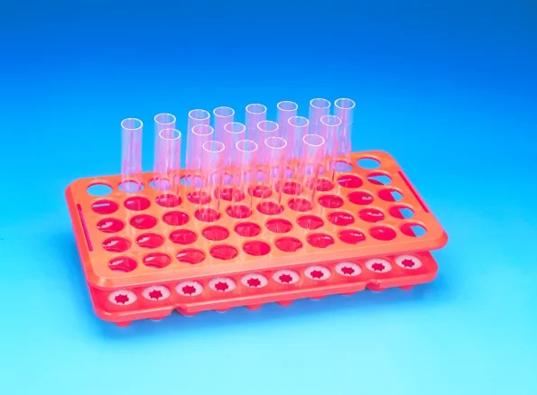 Customized Laboratory 50 Well 10-18mm Plastic Multifunction Round Holes Test Tube Holder Rack for Different Size Tube Display